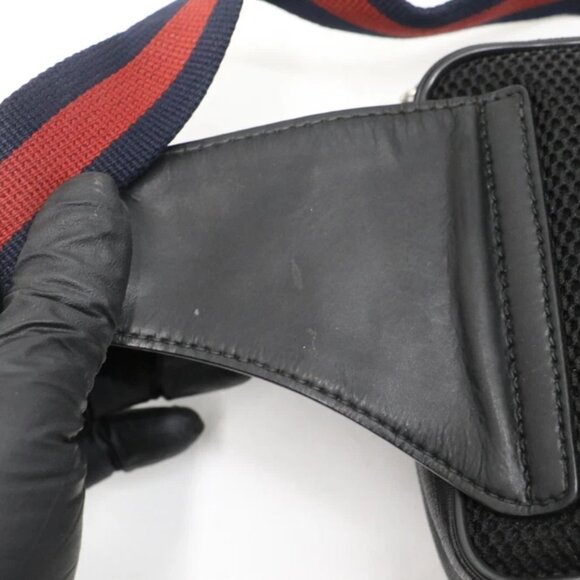 GUCCI Logo GG Pattern Tiger Bum Bag Supreme Leather - Black - Picture 9 of 15